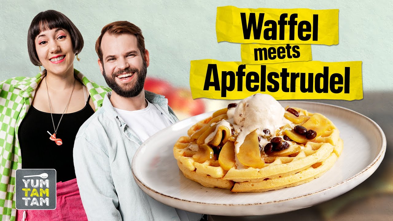 Belgische Waffeln | Waffel Rezept mit Apfelstrudel