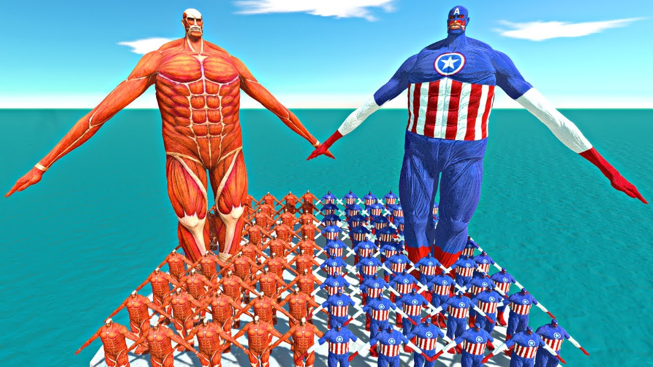 Colossal Titan vs Captain America Colossal Titan - Animal Revolt Battle Simulator