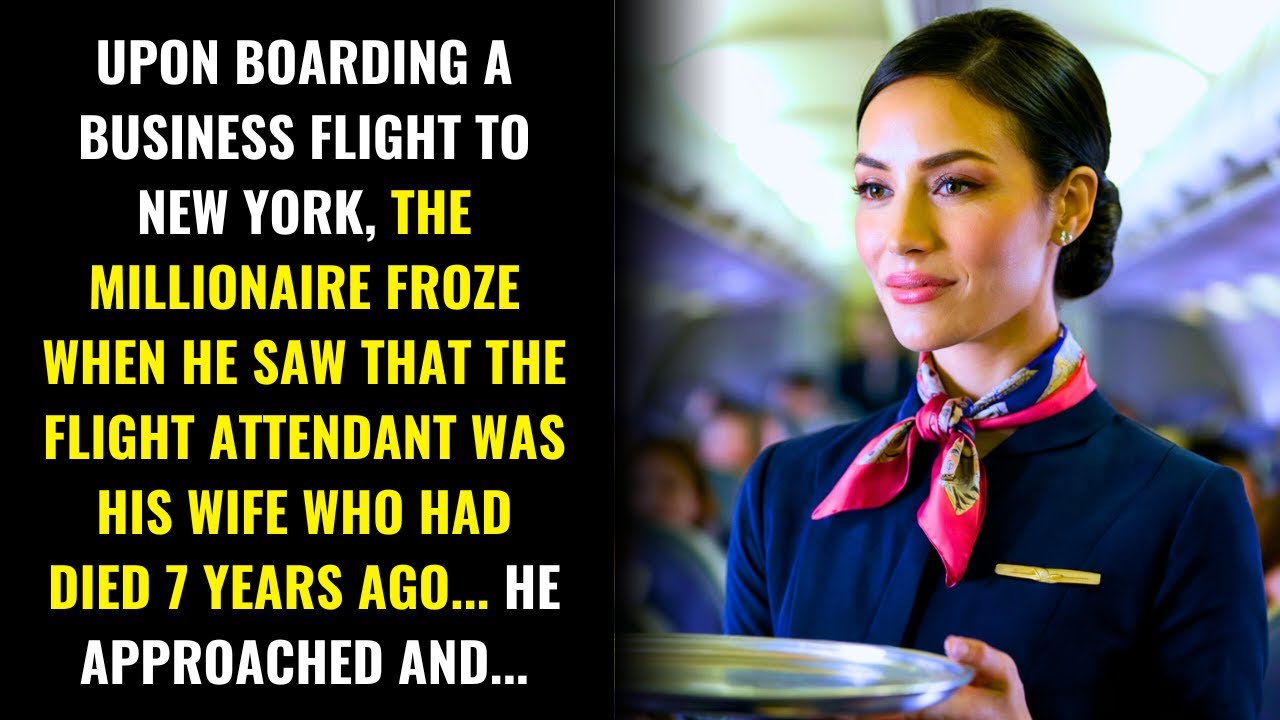 THE MILLIONAIRE FROZE—THE FLIGHT ATTENDANT WAS HIS WIFE WHO DIED 7 YEARS AGO...