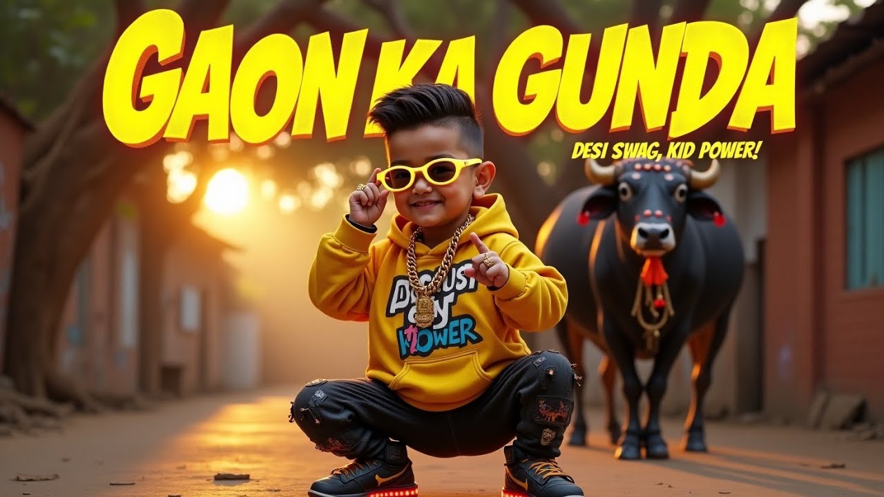 🔥 Gaon Ka Gunda: Kids' Desi Swag Rap Song! | Viral Village Anthem | Must-Watch Attitude