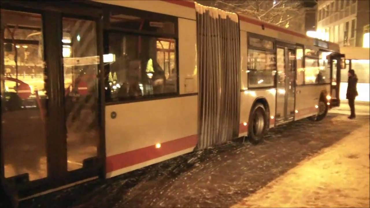 SWN MAN Gelenkbus steckt im Eis fest!!  (Gelenkausbruch+Fastunfall)
