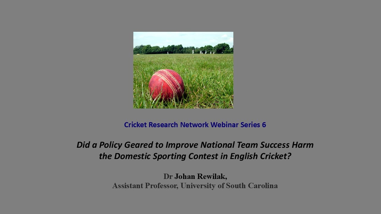 CRN Webinar 6: Did a Policy Geared to Improve National Team Success Harm Domestic Sporting Contest?