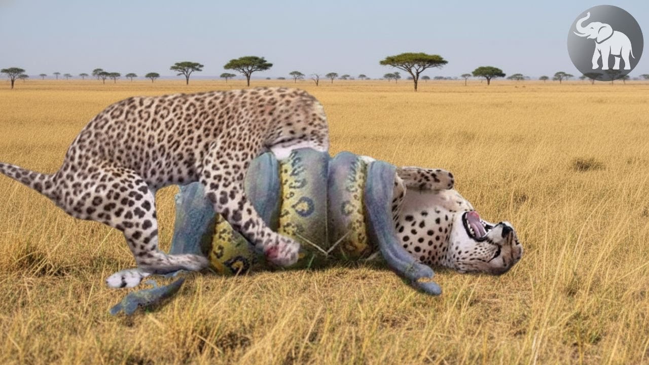 Senegal Salvaje Duelo a Muerte entre la Pitón Gigante y el Leopardo #animalessalvajes