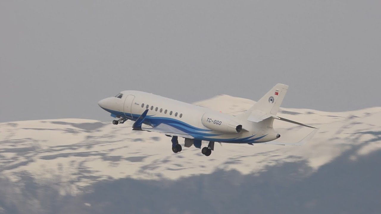 [FullHD] Short Take Off! VIP Dassault Falcon 2000 taxi & takeoff at Geneva/GVA/LSGG