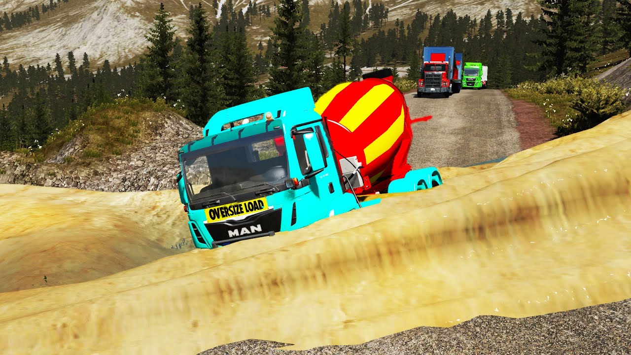 Cars vs Mud River #1 | BeamNG.Drive