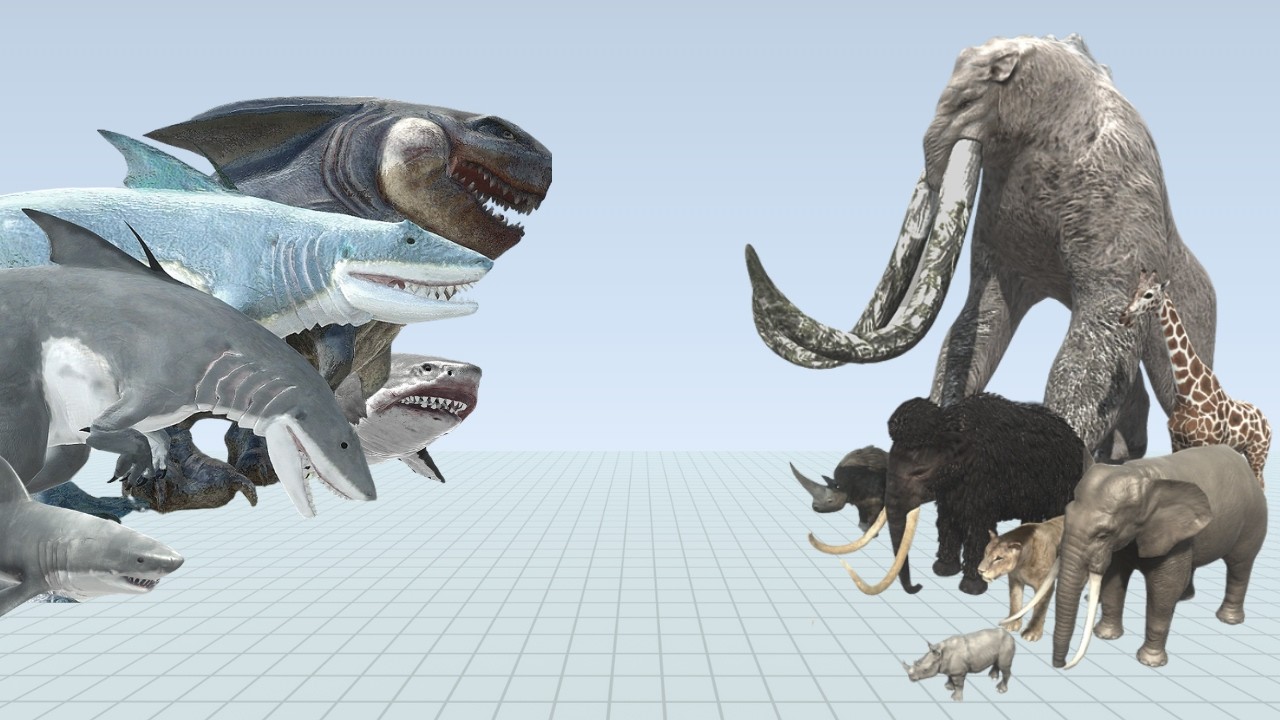 Animals Fights in Tower Arena | Megalodon Rex vs Titanus Behemoth - Animal Revolt Battle Simulator