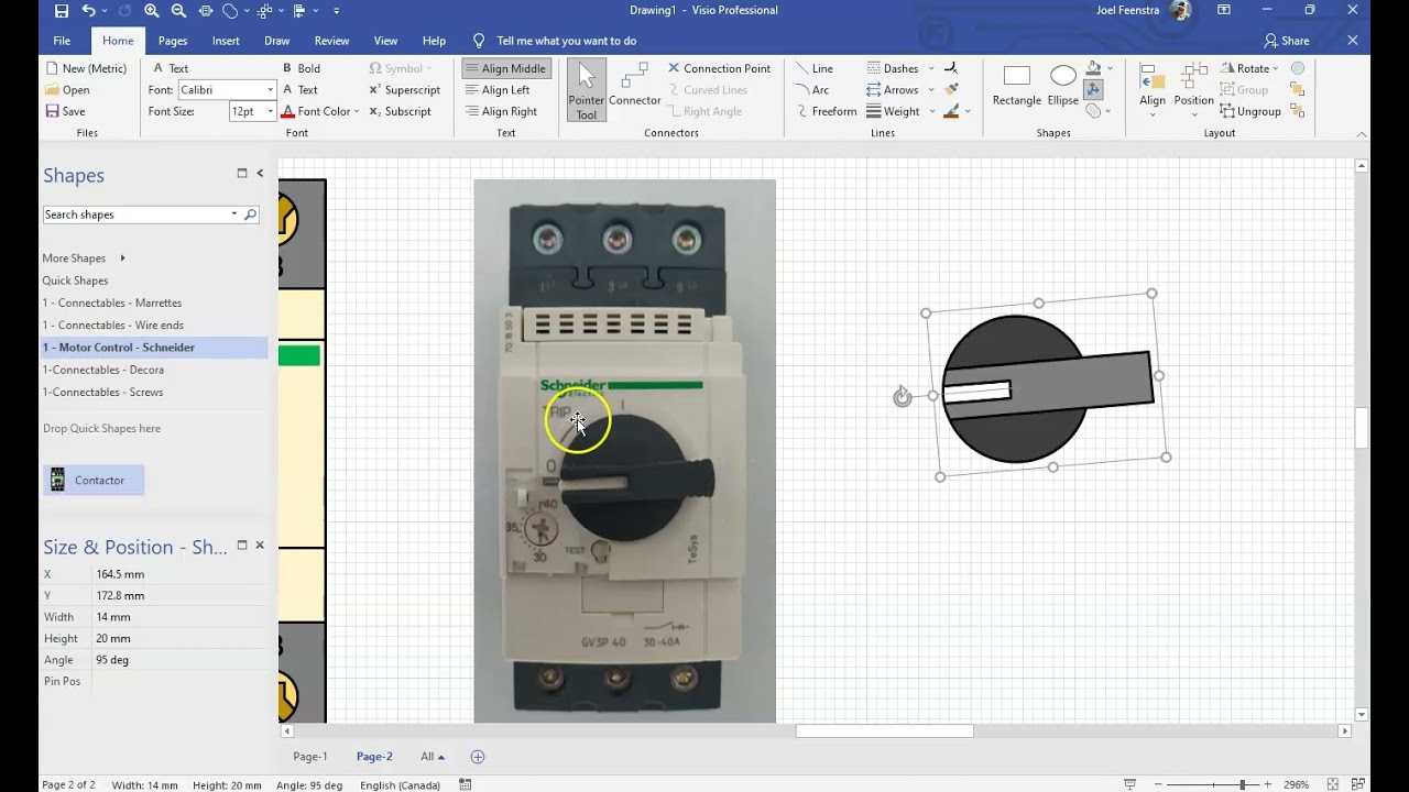 Video 13   Creating a manual starter by modification in Visio