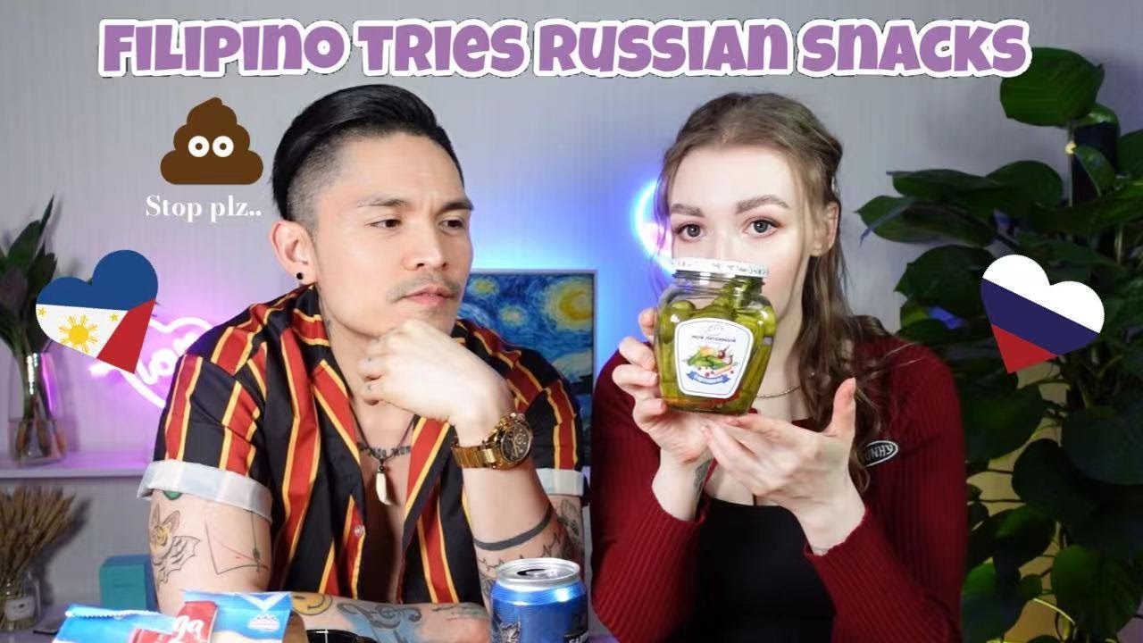 Filipino boyfriend tries Russian snacks | Russian - Filipino International couple | Russian food