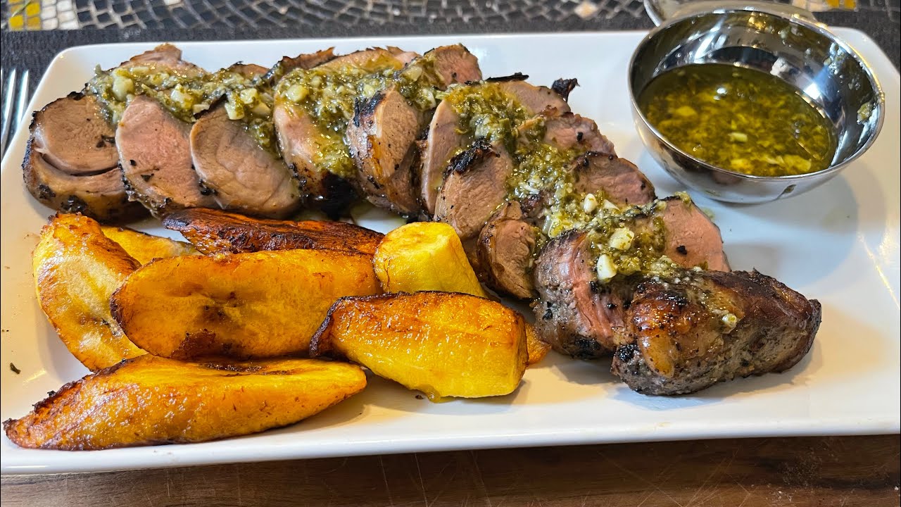 Lomo de Cerdo with Sweet Plantains & Mojo de Ajo | Citrus Pork Tenderloin Done Right