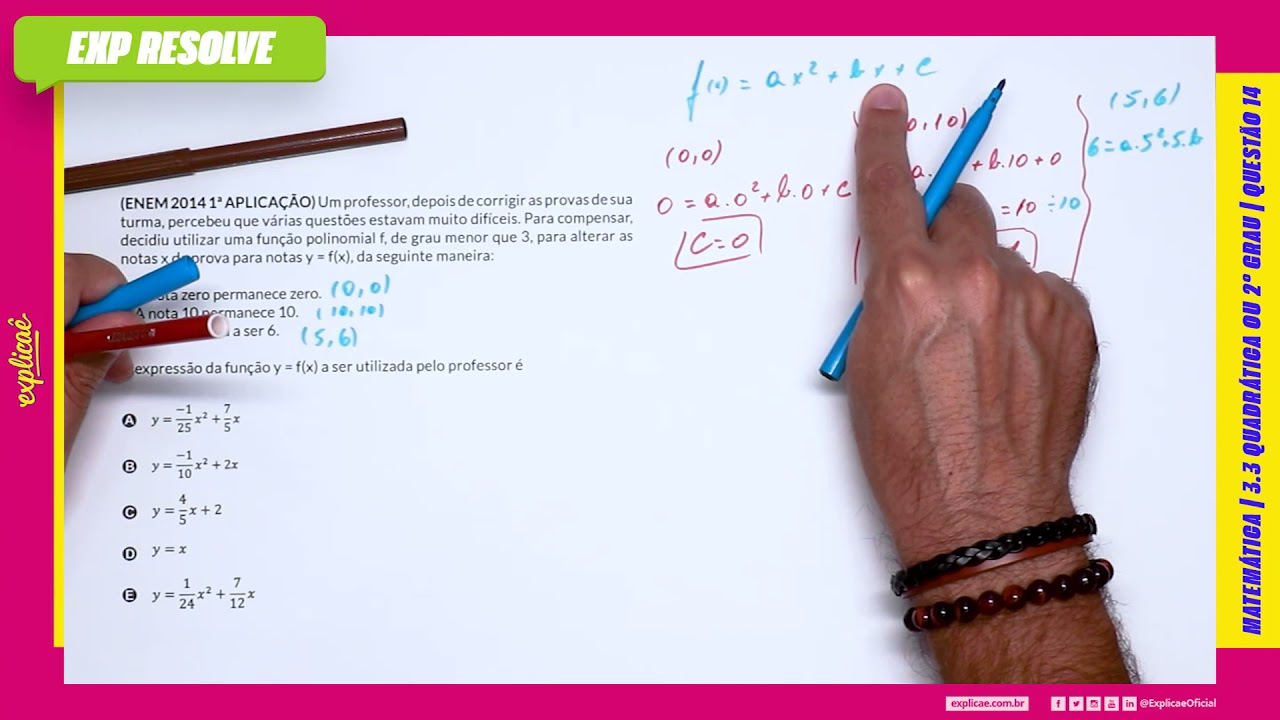 UM PROFESSOR, DEPOIS DE CORRIGIR AS PROVAS DE SUA TURMA, PERCEBEU QUE(...) | QUADRÁTICA OU 2º GRAU