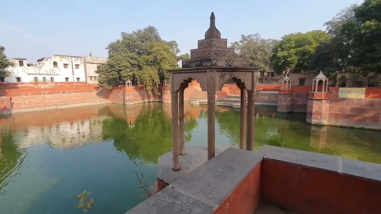 Pili Pokhara- ežeras, kuriame Radharani plovėsi savo lotosinius delniukus. Var&scaron;ana. 2023.01.19