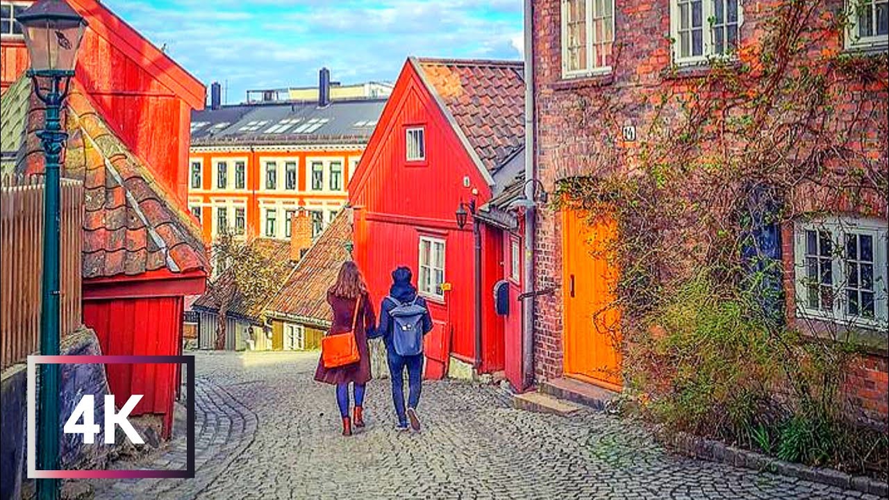 Exploring DAMSTREDET, Old Town in OSLO I 4K