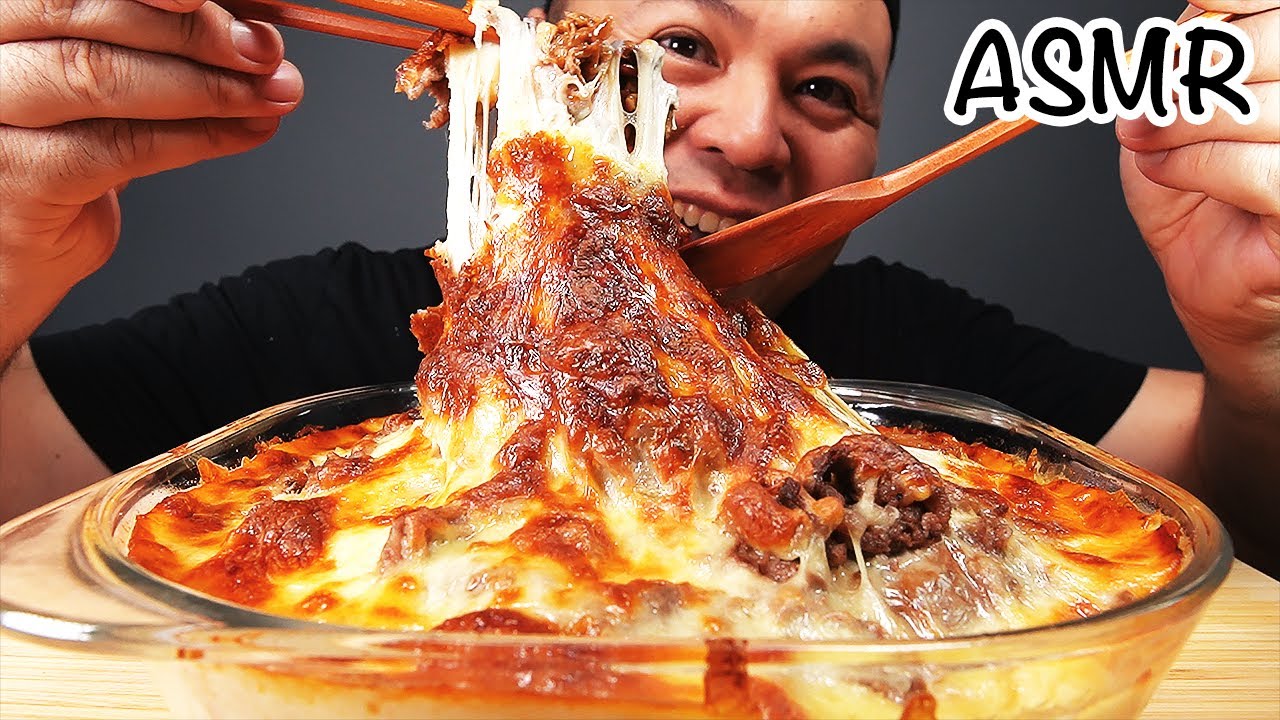 ASMR CHEESE BAKED JAPANESE CURRY BEEF RICE MUKBANG EATING SOUND | ASMR JonOnTable
