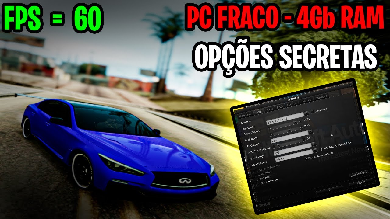 COMO GANHAR MAIS FPS NO MTA - PC FRACO 4Gb RAM