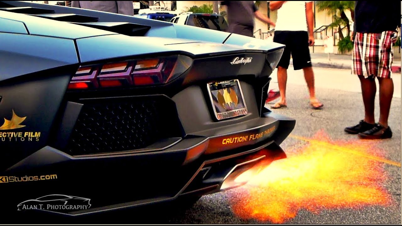 Lamborghini Aventador SHOOTING FLAMES! HUGE REVS and Loud IPE Innotech Exhaust Gold Rush Rally 5
