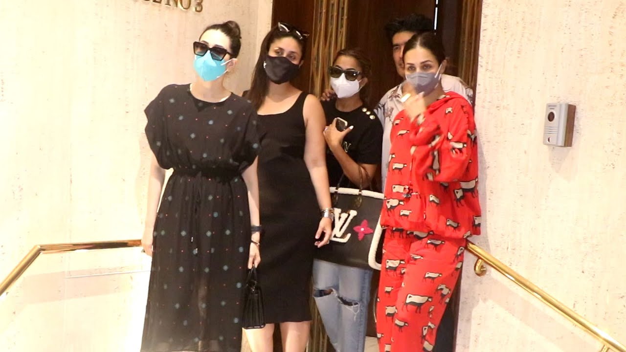 Kareena, Karishma, Malaika, Amrita & Manish Malhotra Group video Leaving From Maniesh Malhotra House