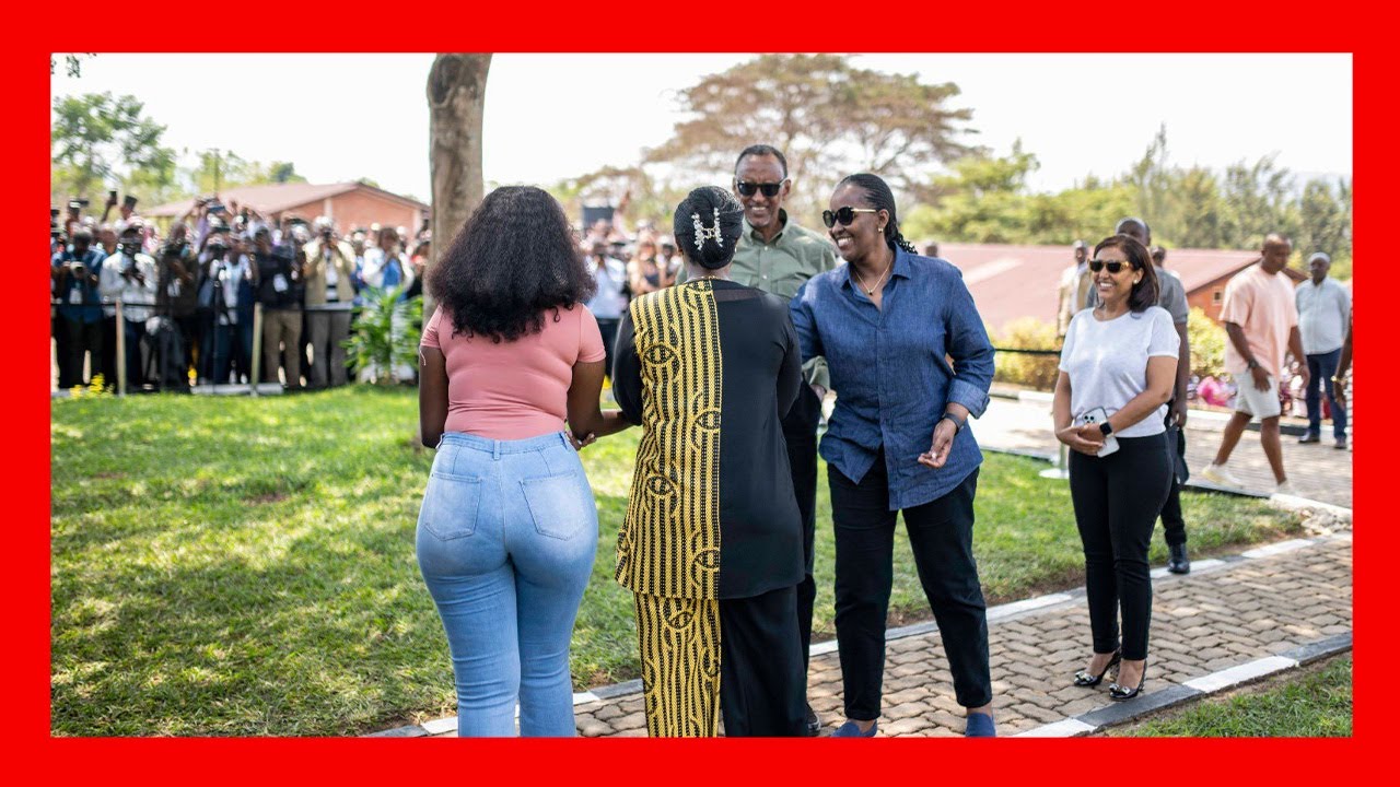 RPF Inkotanyi's Presidential Candidate Paul Kagame arrives at Kagugu polling station