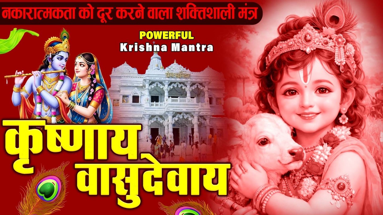 ॐ कृष्णाय वासुदेवाय हरये परमात्मने - Om Krishnaya Vasudevaya Haraye Paramatmane 108 Times #krishna