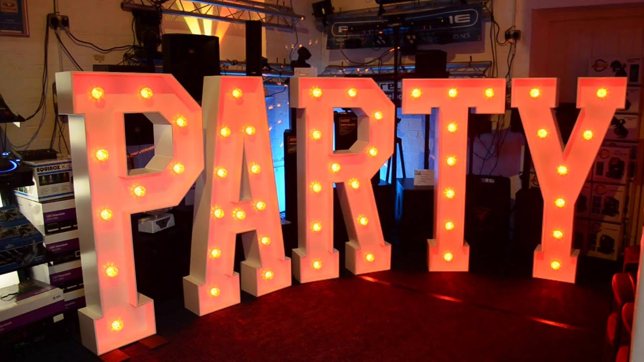 Giant illuminated letters @Phase  One DJ Store