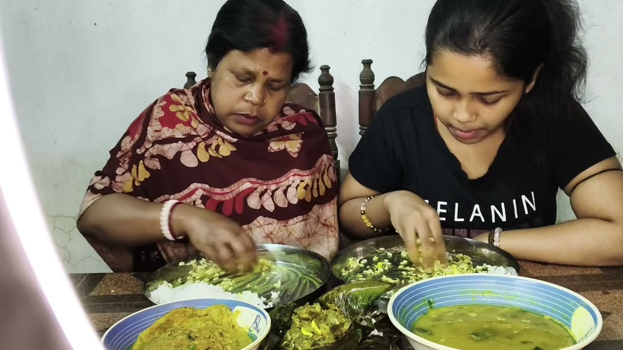 Eating show -Vat Simer Dal Chuno Mach vaji Omlet curry Chunu Mach ar Paturi🤤🤤🤤