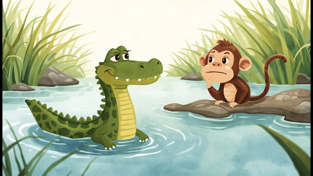 बंदर और मगरमच्छ | The Monkey and the Crocodile | Moral Story for Kids | Hindi Kahani