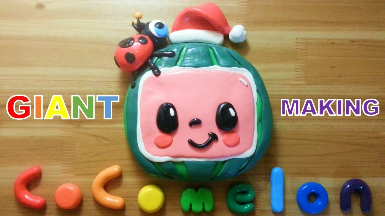 GIANT Christmas cocomelon clay cracking making 거대 크리스마스 코코멜론 클레이로 만들기
