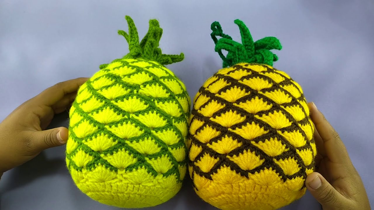 COMO TEJER UNA PIÑA A CROCHET PASO A PASO
