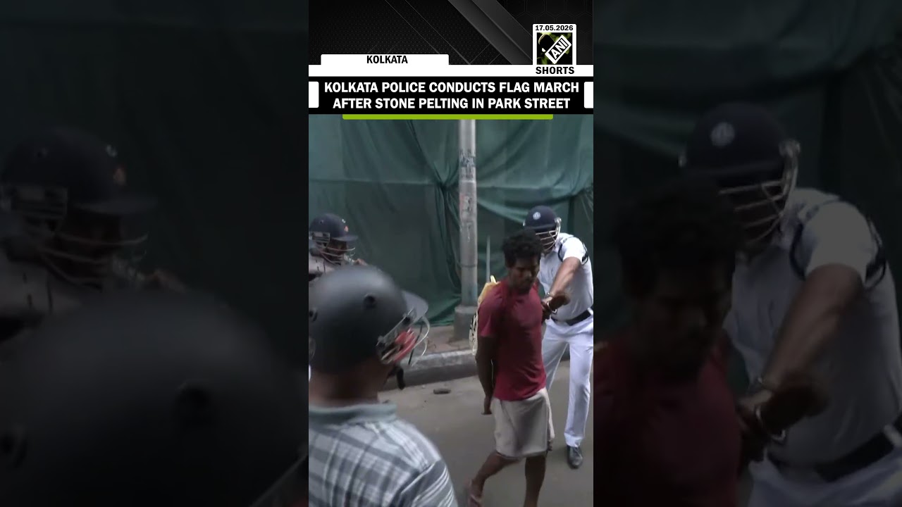 Kolkata Police conducts flag march after stone pelting incident following Park Street clash protest