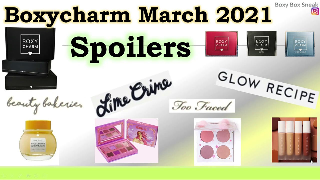 Boxycharm March 2021 Spoilers All 3 boxes - Brands Revealed