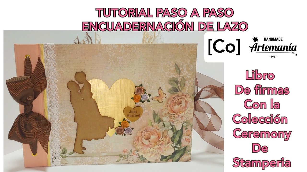 Libro de firmas de boda con encuadernación de lazo | colección ceremony Stamperia | (Co) Artemania