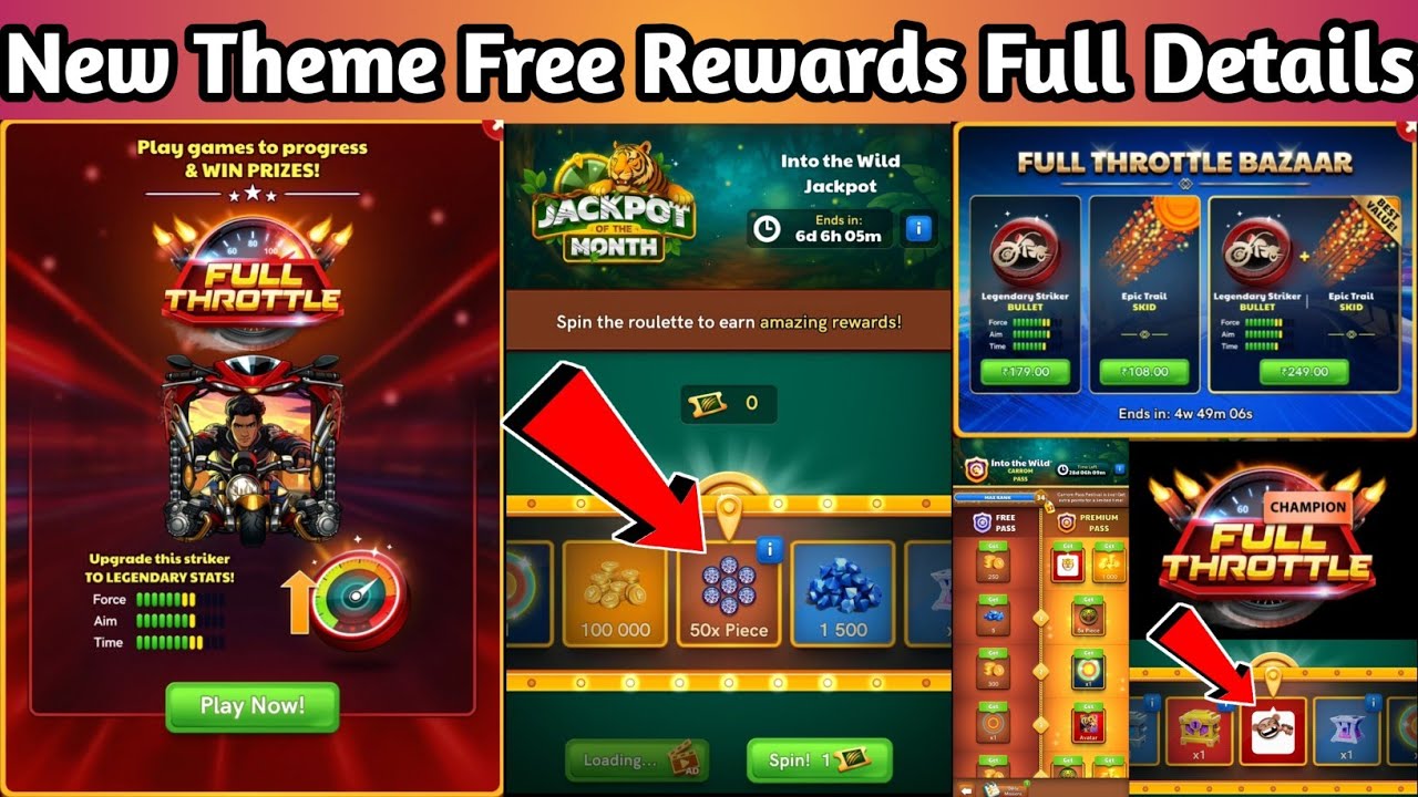 New Mega Theme Free Rewards🔥||Full Throttle Event Free🔥||Prize Shop Free🔥||Into The Wild Jackpot🔥