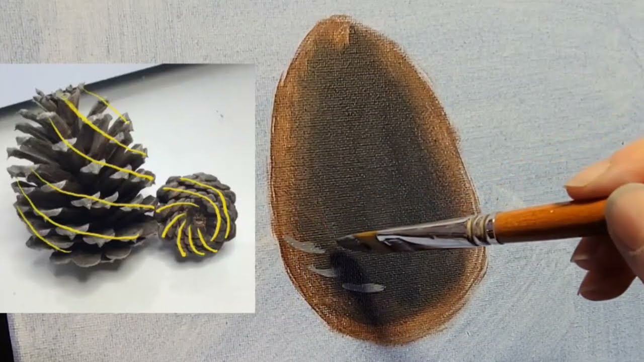 2 Easy Ways to Paint a Pinecone in Acrylic Paint in just 10 minutes each.
