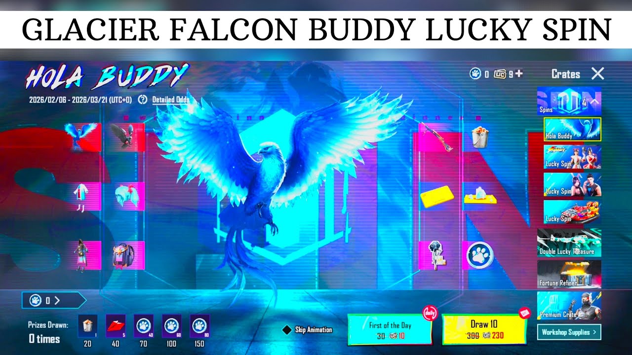 New Hola Buddy Crate Opening | Falcon Buddy Lucky Spin | Astral Wings Buddy Set | PUBG MOBILE | BGMI