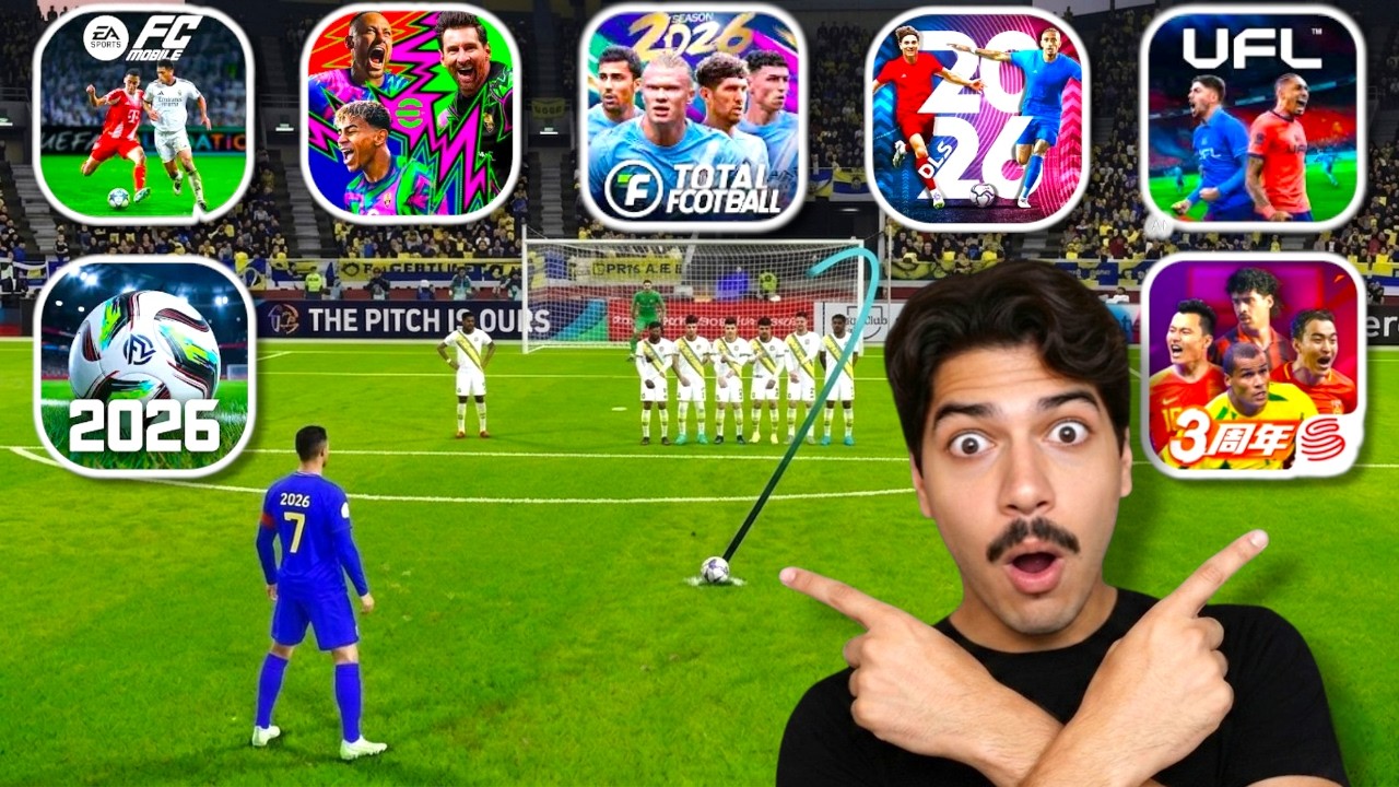 FC MOBILE Vs DLS 26 Vs EFOOTBALL Vs UFL MOBILE - QUAL TEM A MELHOR BATIDA DE FALTA?!
