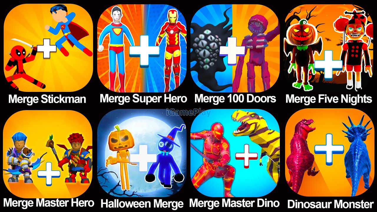 Merge Master Five Nights, Merge Monsters 100 Doors , Halloween Merge Rainbow, Merge Dinosaur Monster