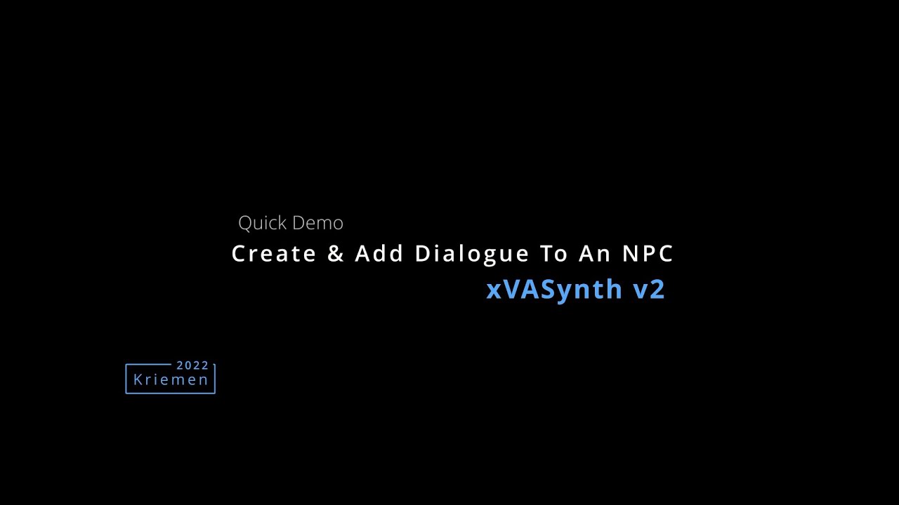 xVASynth v2 - Create and add Dialogue to an NPC