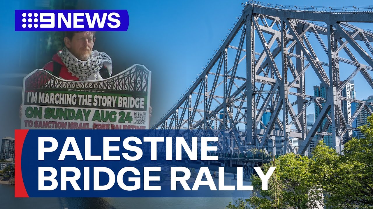 Supporters fight against decision to block pro-Palestine march on landmark | 9 News Australia