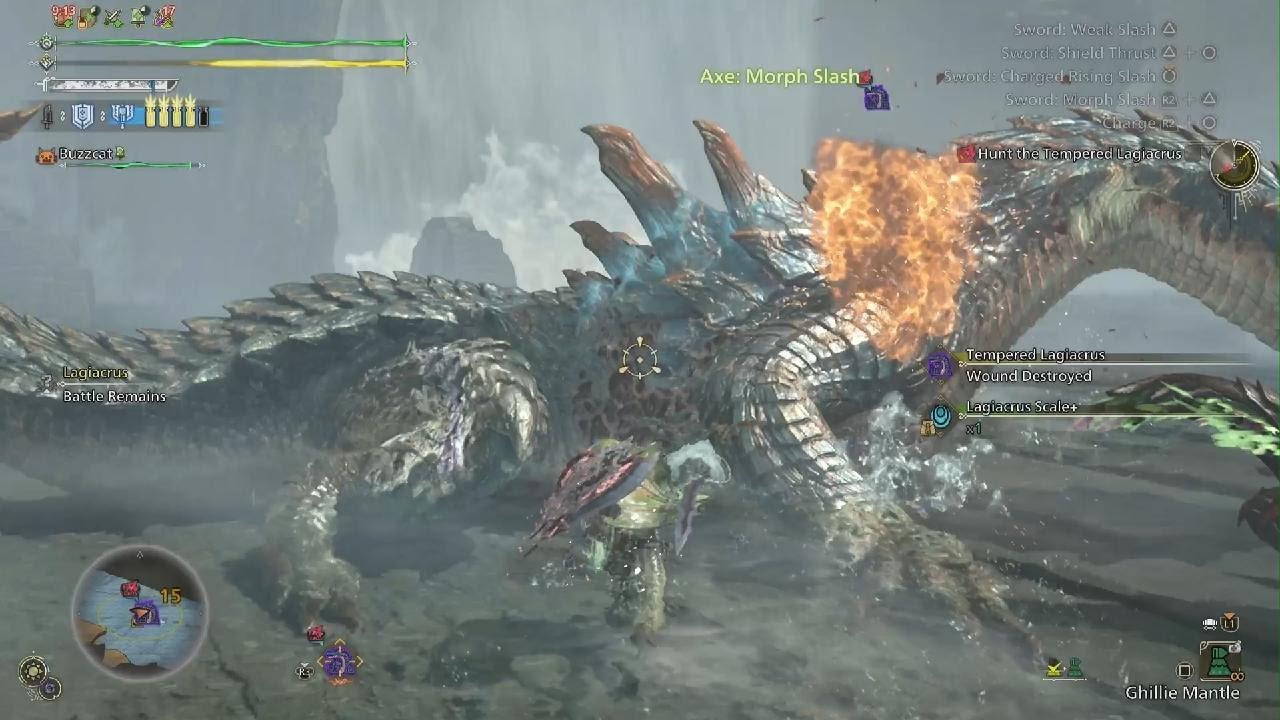 Underwater combat with Tempered Lagiacrus - only hit once (Monster Hunter Wilds)