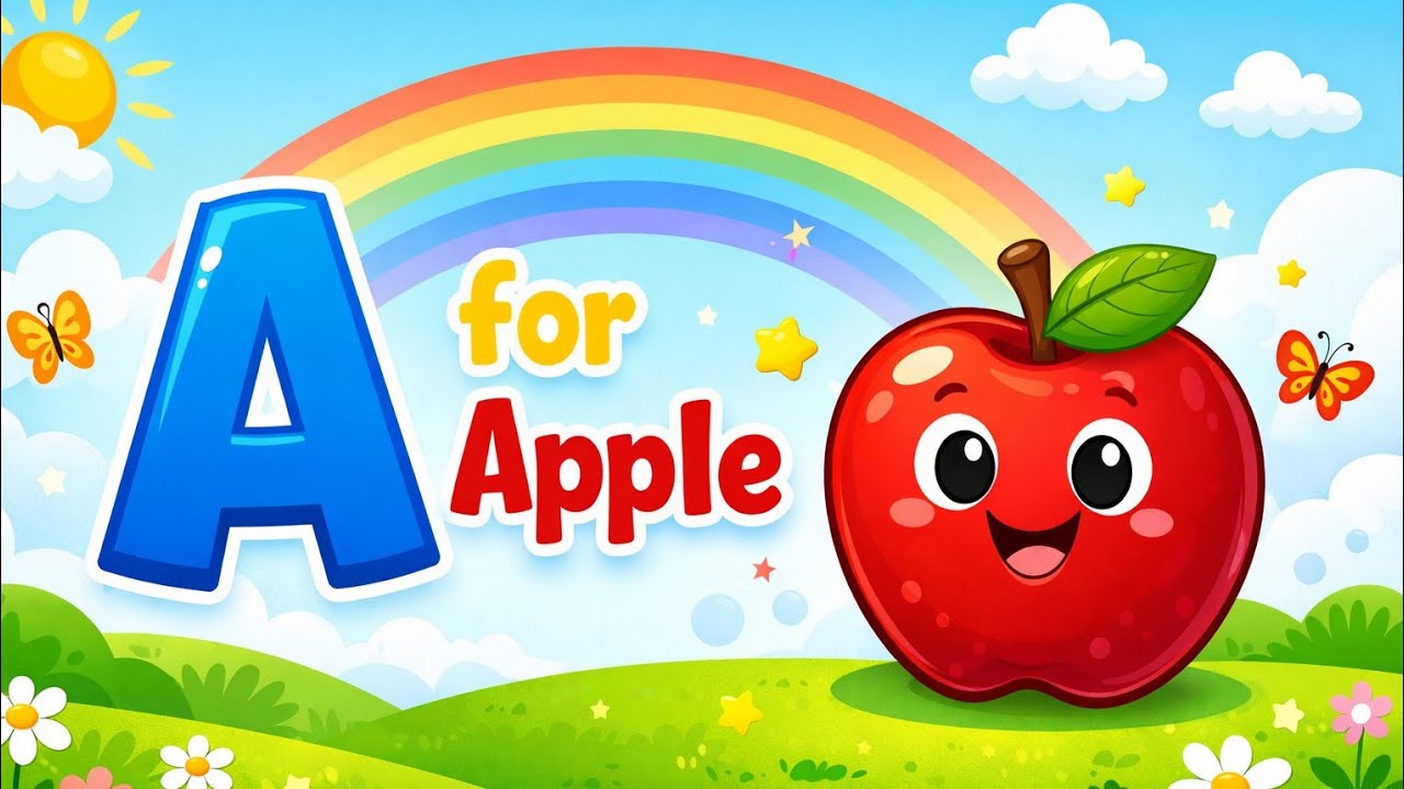 A for apple । अ से अनार। abcd। Phonics song