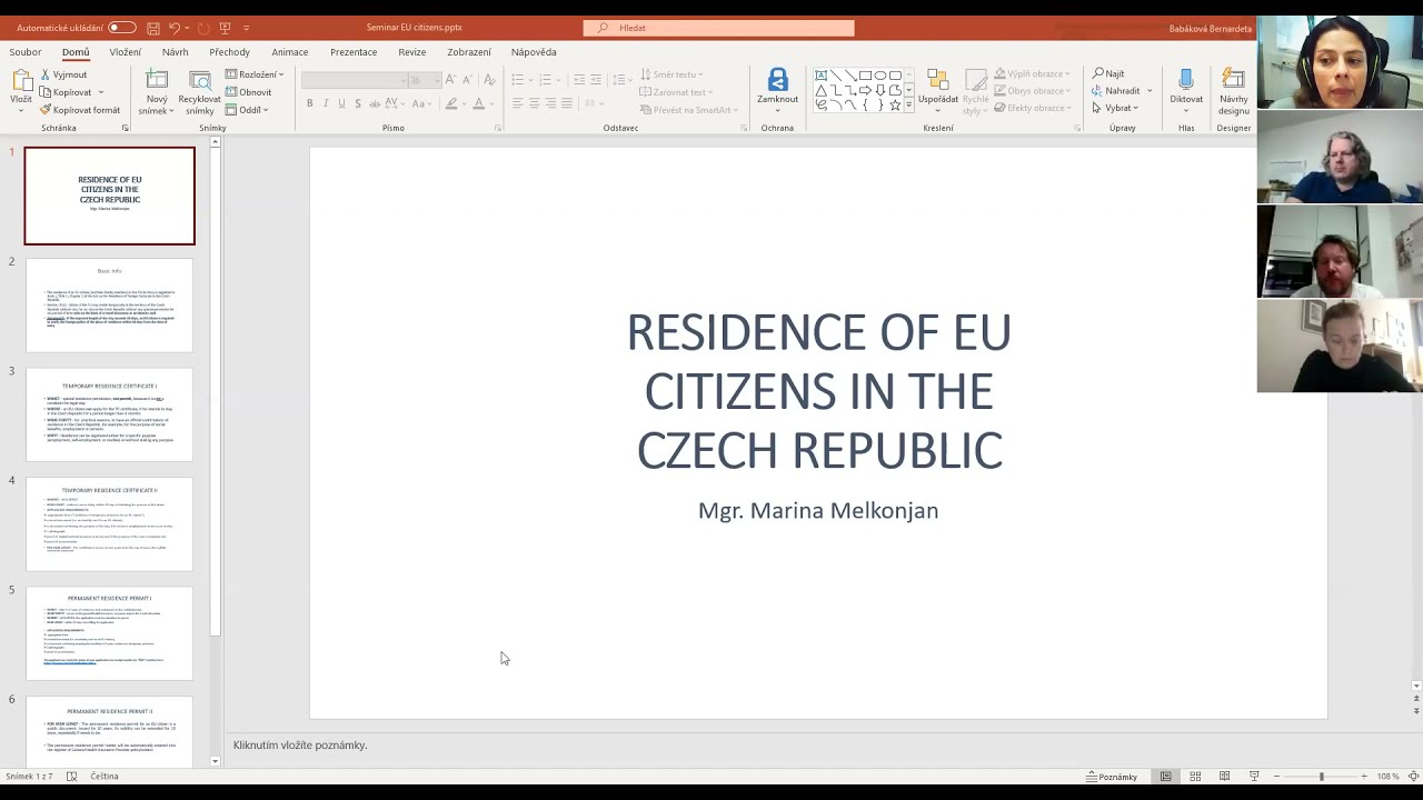 Types of residency in the Czech Republic (for EU citizens)