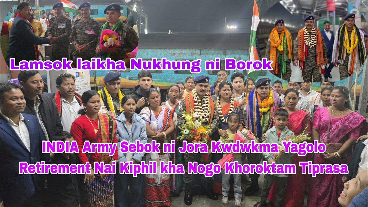 INDIA Army Sebok ni Retirement Nai Kiphil kha Nogo Khoroktam Tiprasa Jora Kwdwkma Yagolo