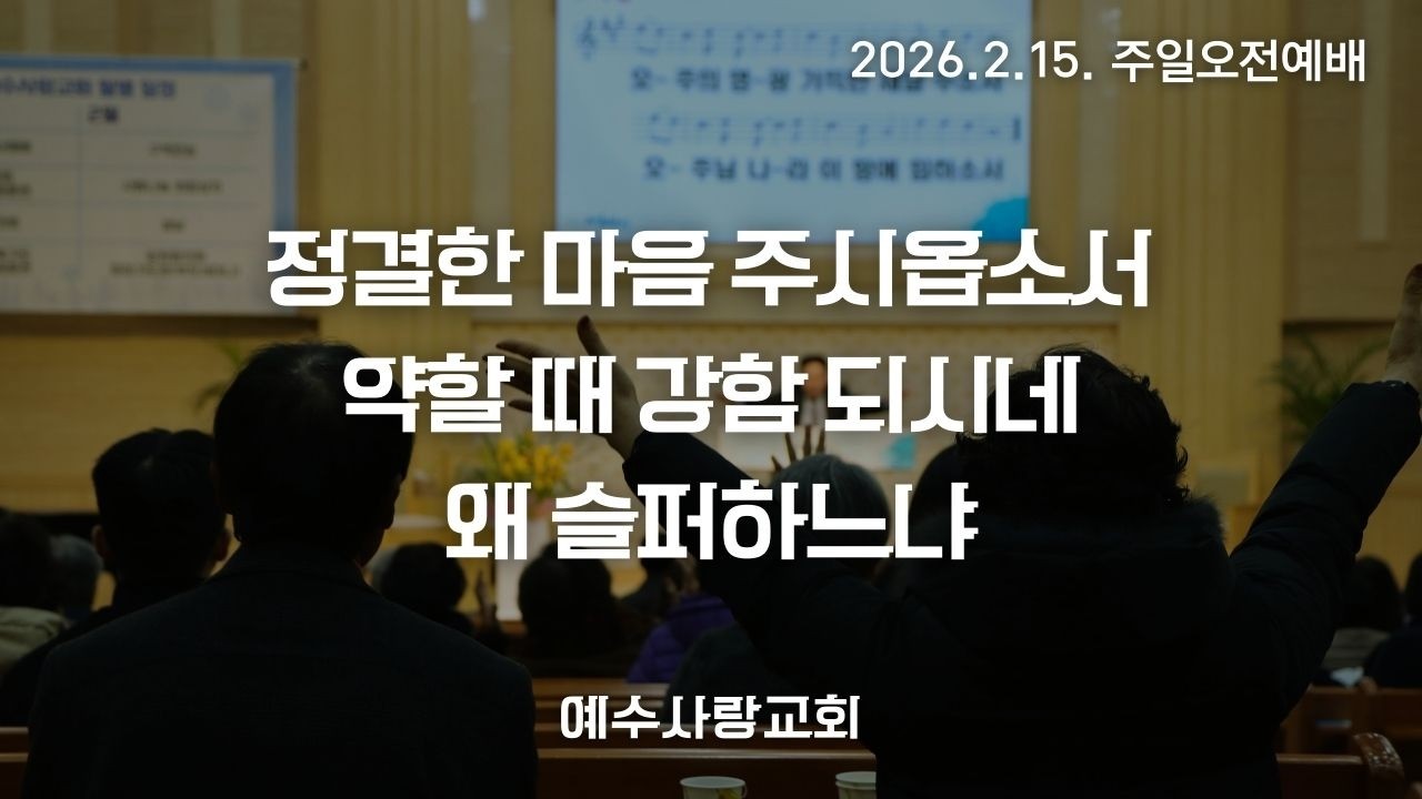 정결한 마음 주시옵소서 │ 약할 때 강함 되시네 │ 왜 슬퍼하느냐 │ 260215 │ 주일예배찬양 │ 예수사랑교회