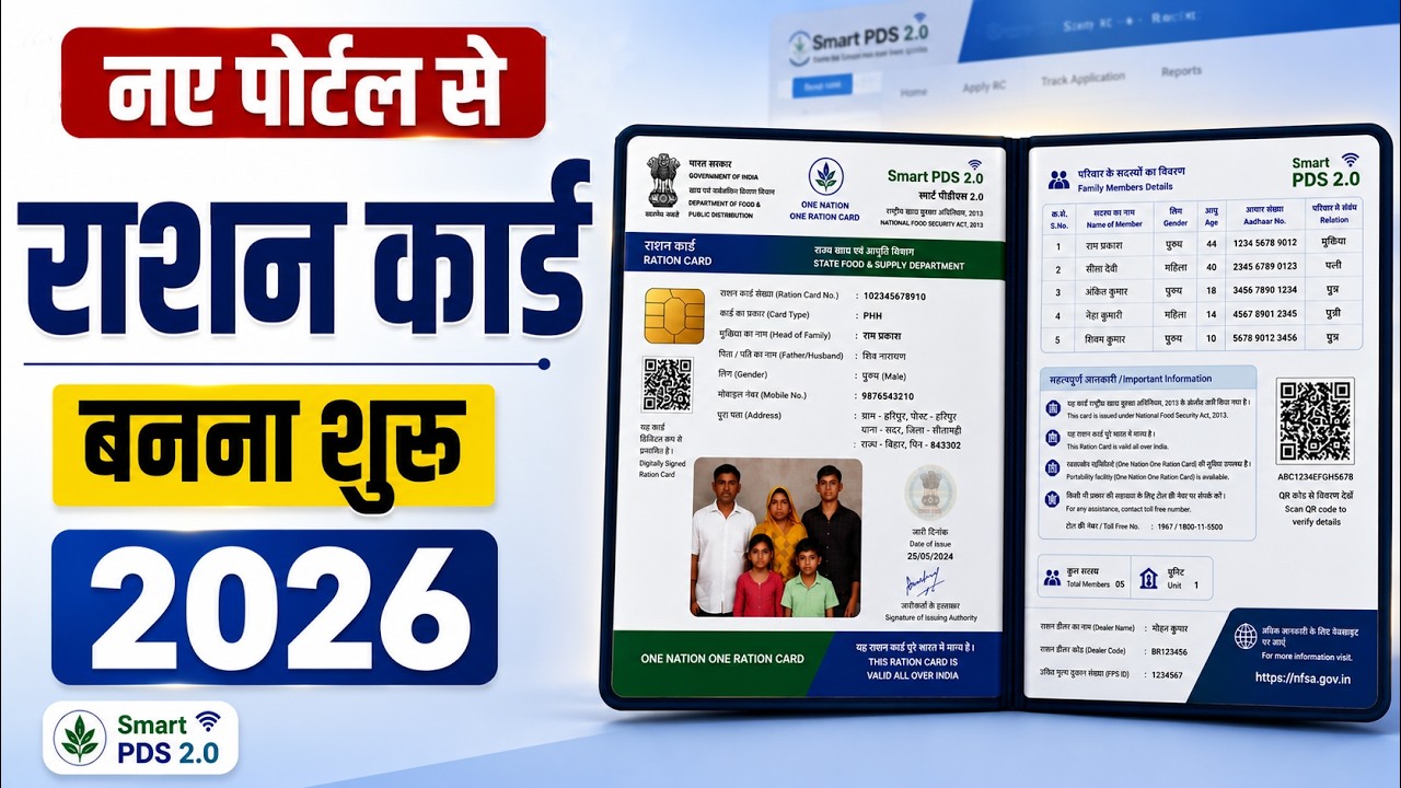 नए पोर्टल से Ration Card बनाना हुआ आसान | New Ration Card Online Apply 2026 | Smart PDS Portal 2.0