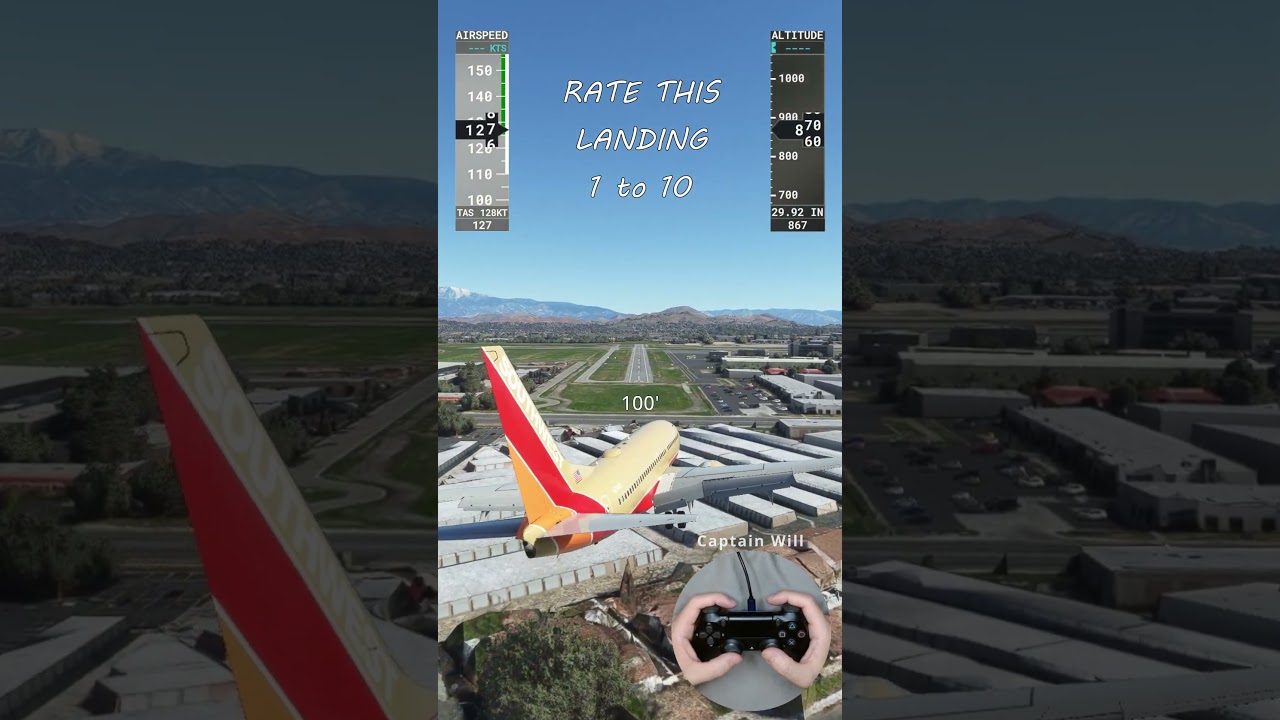 Pilot Attempts Turbulent 737 Landing in Riverside California - Microsoft Flight Simulator 2020