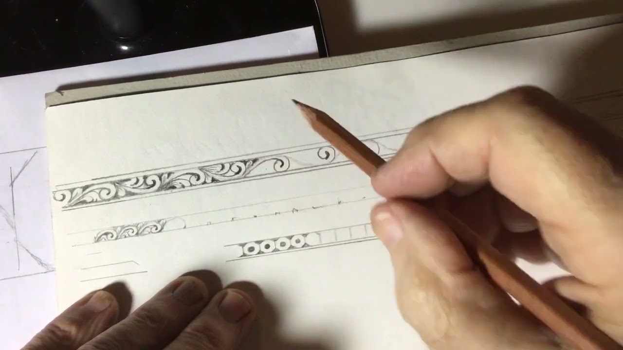 Grand Master Gun Engraver Ken C Hunt drawing Series 2022 Border 2