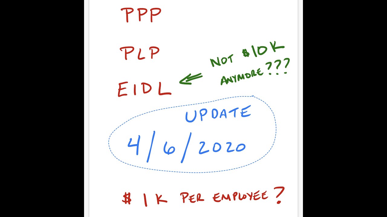Only $1k per employee EIDL loan?? Update 4/6/2020 for real estate investors, PPP, PLP, EIDL