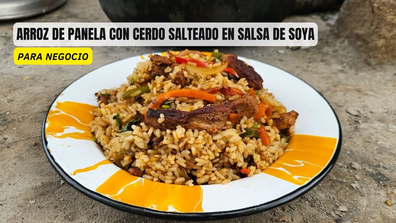 RECETA DE ARROZ DE PANELA CON CERDO SALTEADO EN SALSA DE SOYA - RECETA PARA NEGOCIO