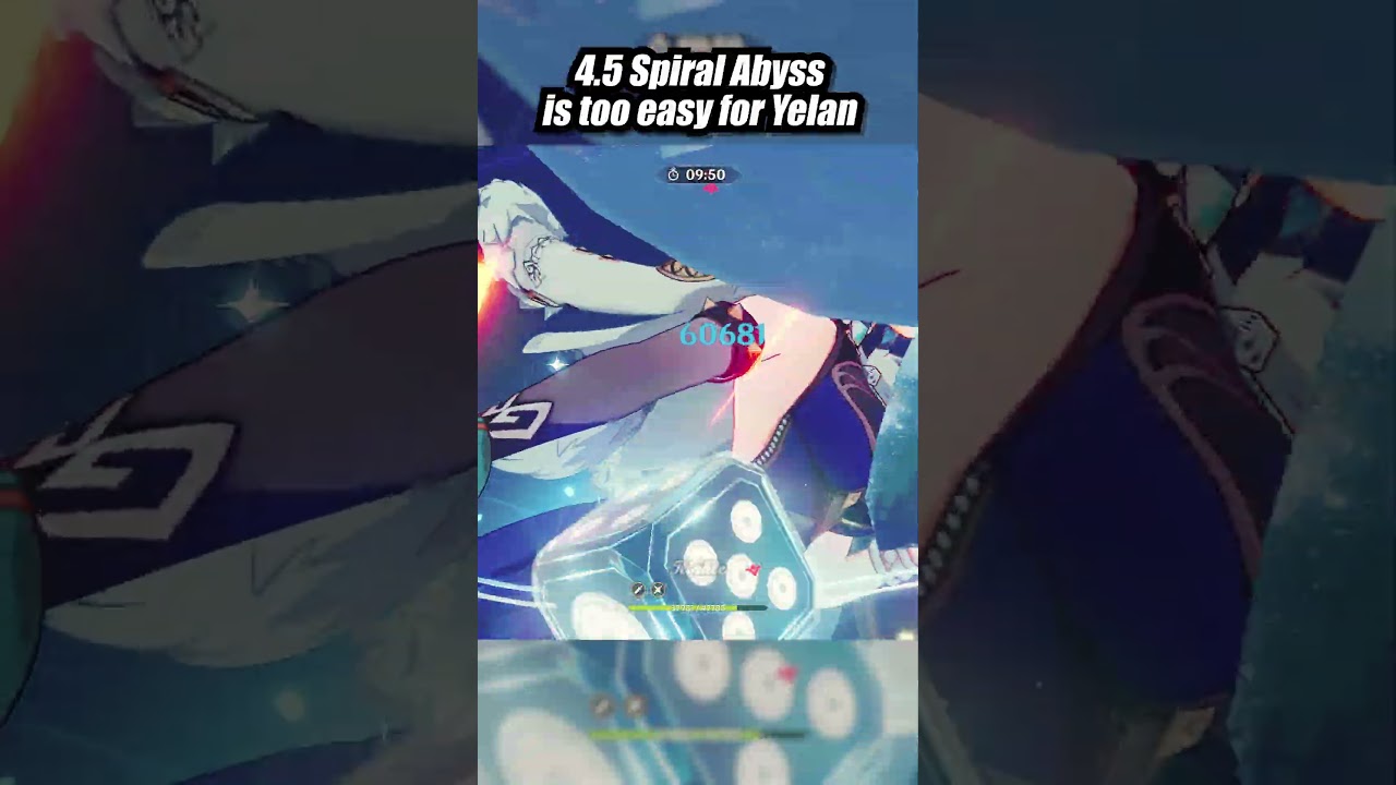 4.5 SPIRAL ABYSS IS TOO EASY FOR YELAN #yelan #genshinimpact #hoyocreators #spiralabyss #shorts