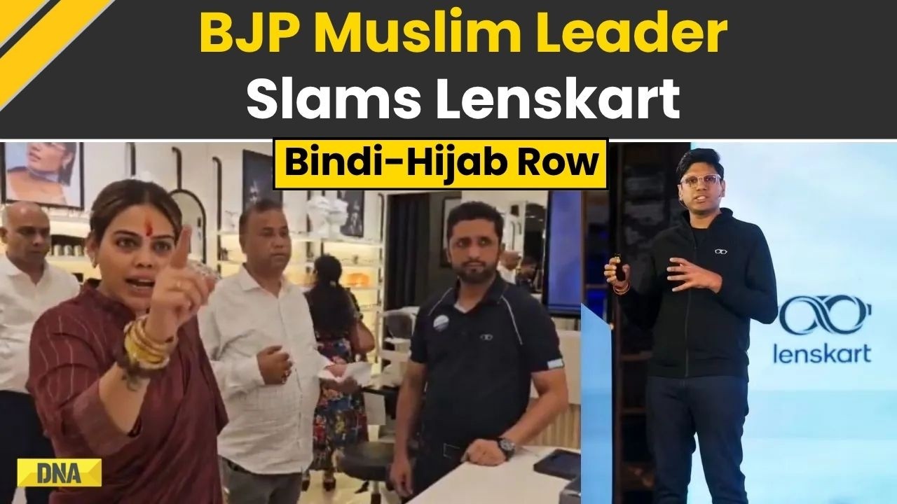 Lenskart Controversy: Muslim BJP Leader Storms Lenskart Store, Applies Tilak Amid Bindi-Hijab Row
