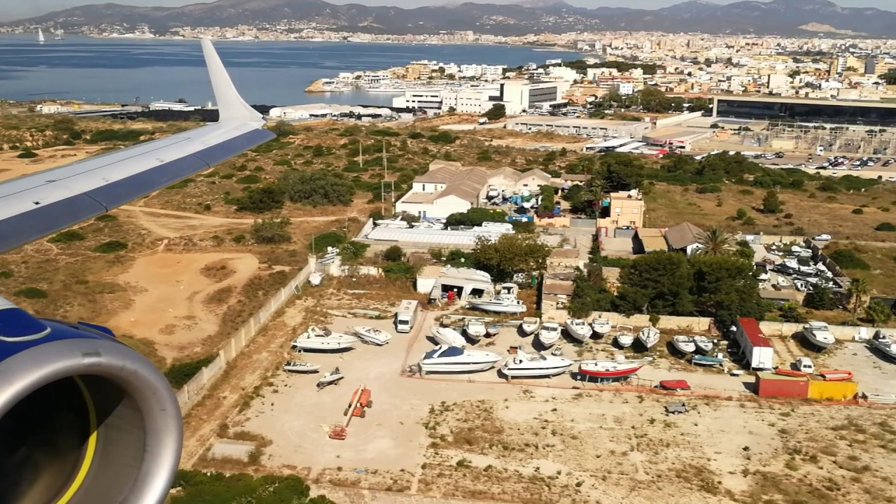 British Airways E190 landing Palma Majorca from London City. G-LCYT seat 1A Club Europe.